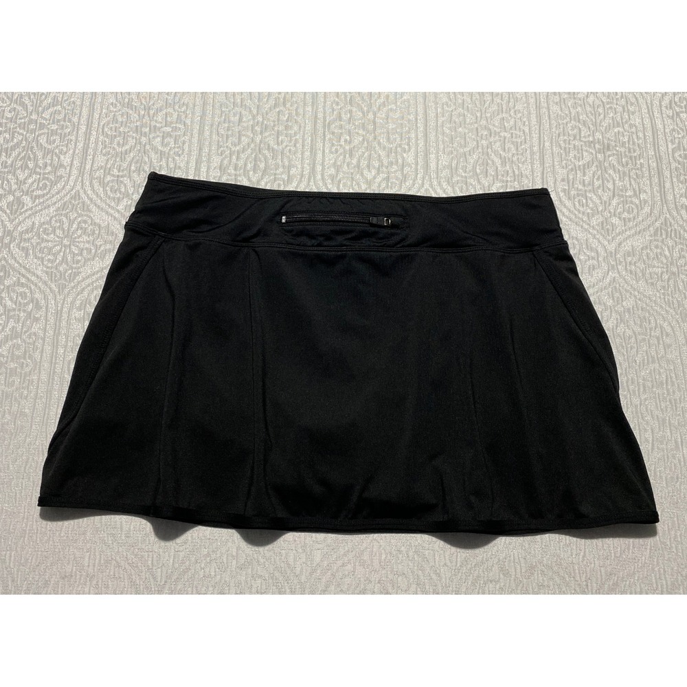 MIA Sport Womens Active Skort Black Large Running Tennis Golf Skirt with Shorts